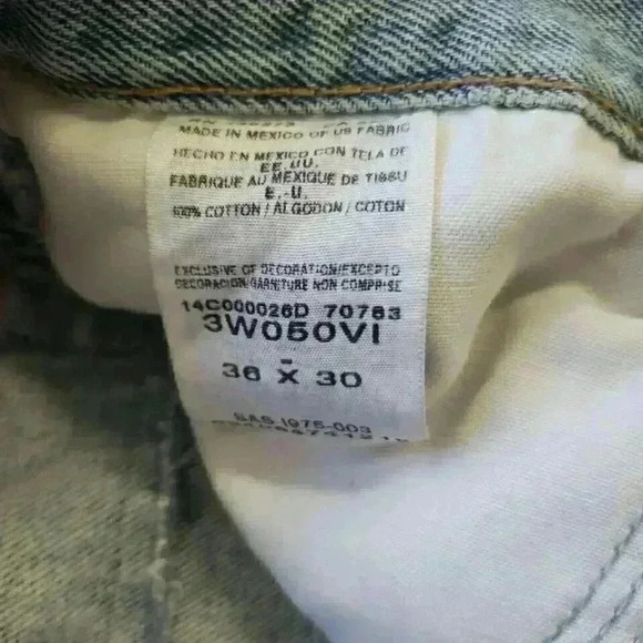 Wrangler Riggs Workwear Jeans Distressed Whiskered Blue Jeans Men's 36x30 4422 - Picture 6 of 11